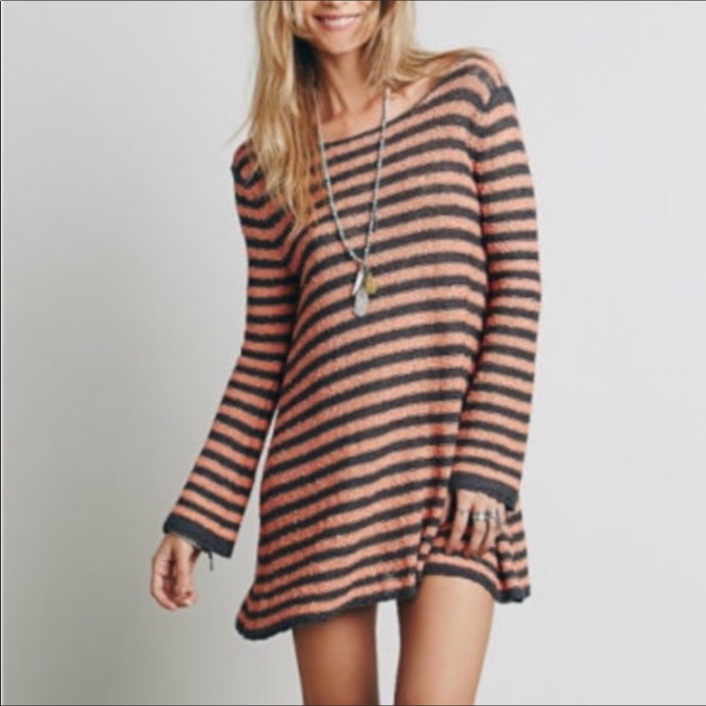 Free People Counting Stripes Tunic Sweater Dress